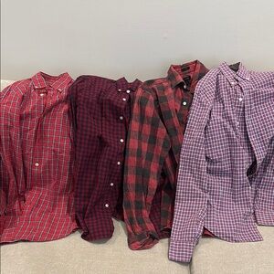 Men's Red Checkered JCrew Shirt Bundle